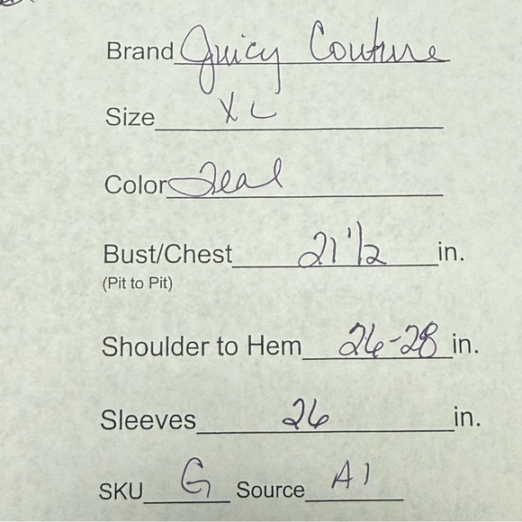 Juicy Couture Teal Sparkle Embellished Top XL Soft Knit Long Sleeve Casual Chic - Picture 9 of 9